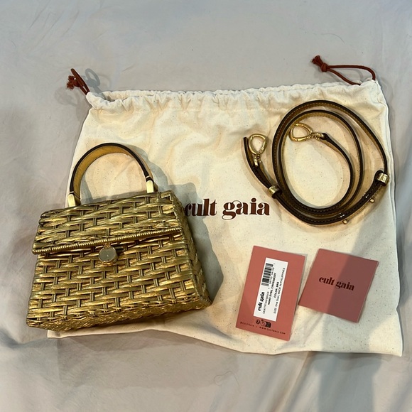 Cult Gaia Nano Sybil crossbody bag in “brushed brass” - Picture 1 of 12